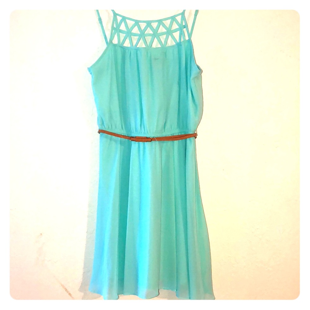 Turquoise Spaghetti Strap Dress